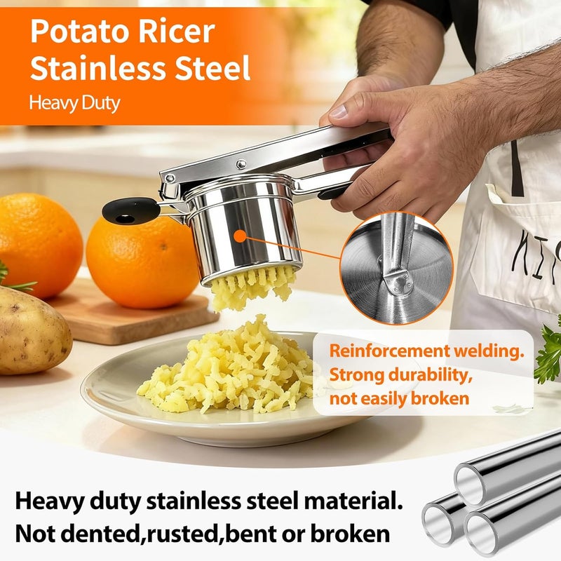 BAPOTH Potato Ricer, Ricer for Mashed Potatoes, 3 Replaceable Discs Potato Masher Stainless Steel for thin/medium/thick Fluffy Mashed Potatoes, Heavy Duty Spaetzle Maker, Dishwasher Safe - Image 3